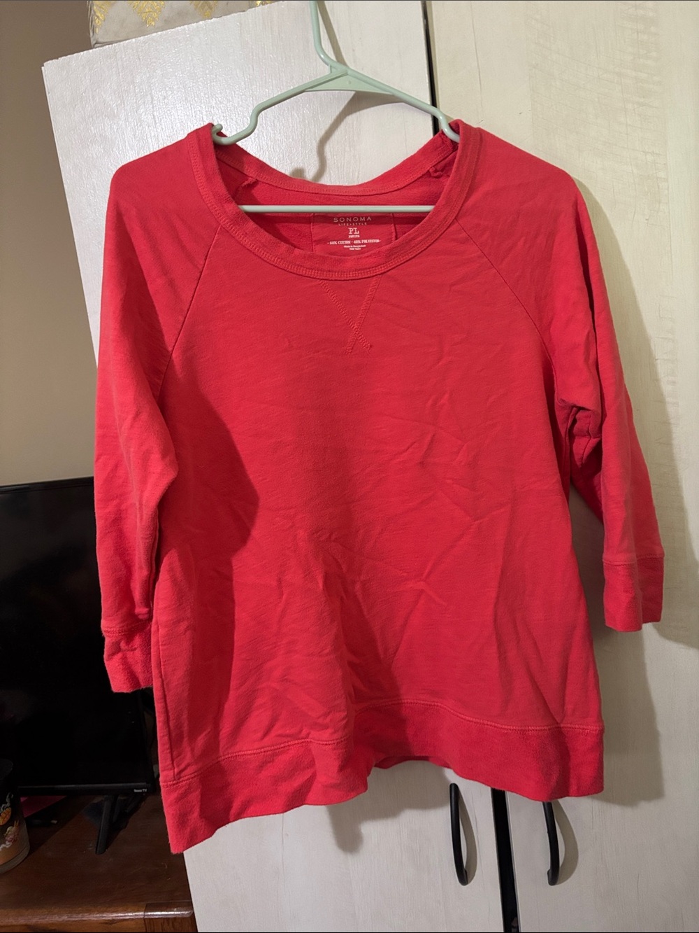 Sonoma Coral-Red Women's Crewneck Pullover Sweatshirt
